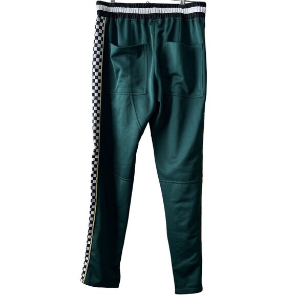 Karter Men's Green Checkered Track Pants With Zippers & Drawstring - Picture 3 of 3